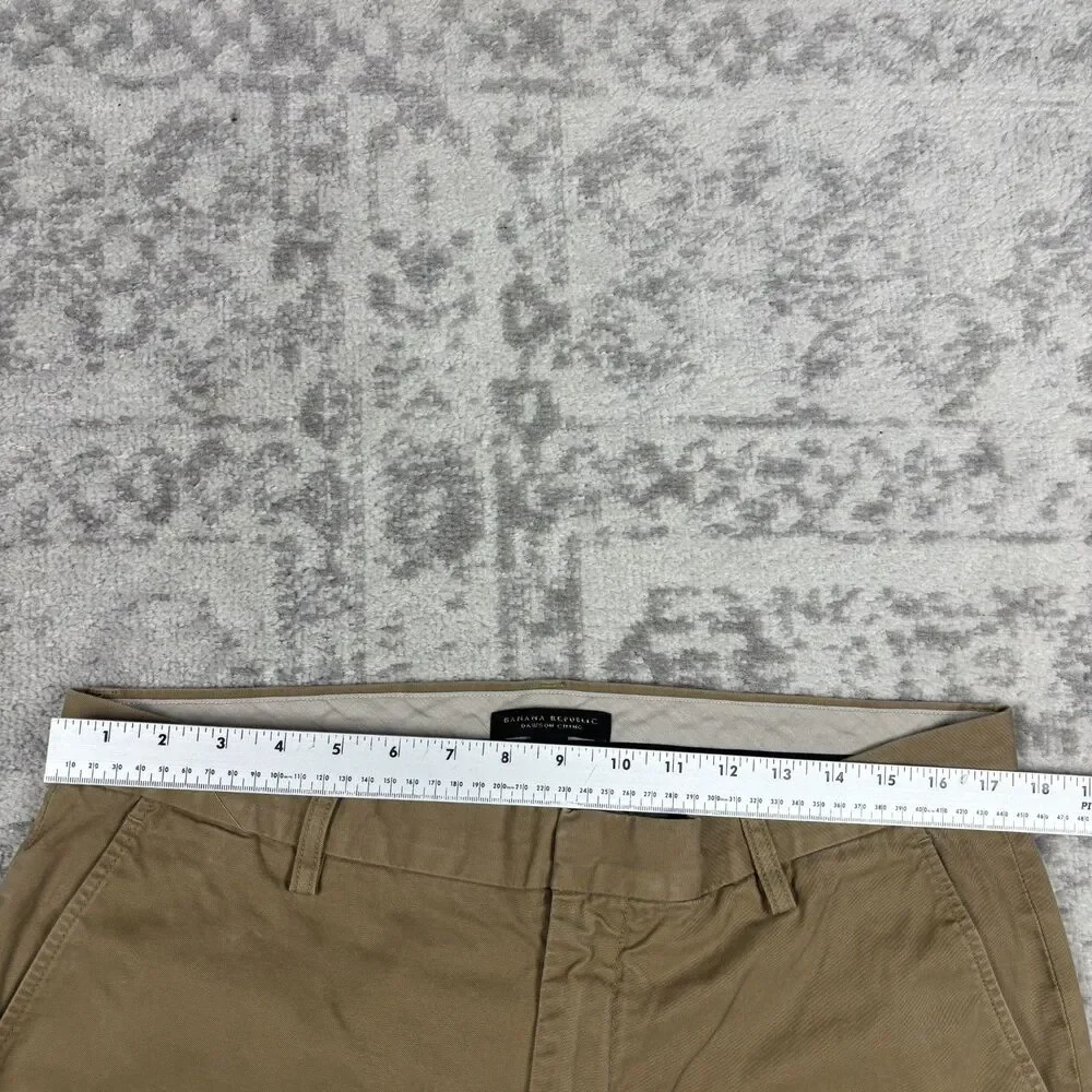 Banana Republic Men's Dawson Flat Front Chino Pants 100% Cotton Y2K Size 35x32